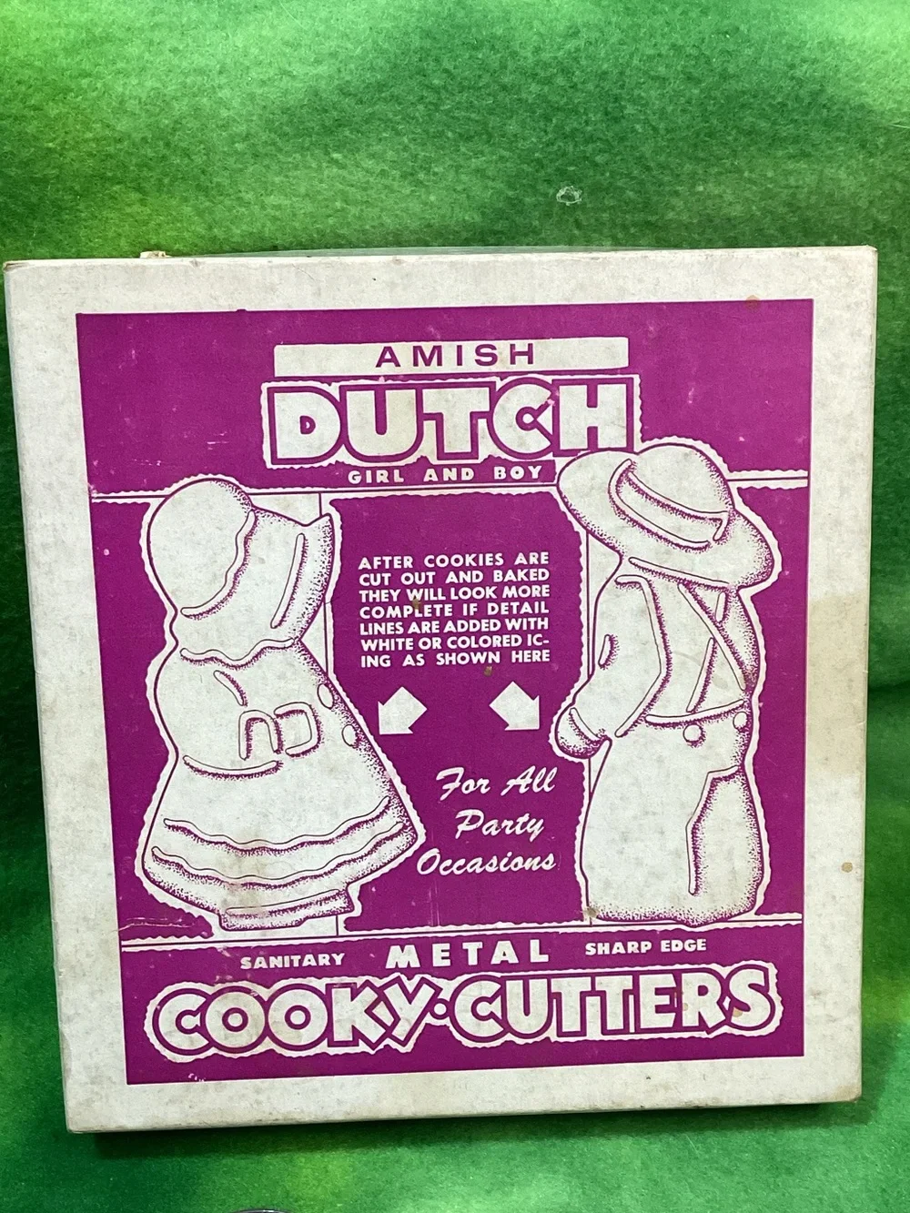 Amish Dutch Gilr & Boy Metal Cookie Cutters in Original Box